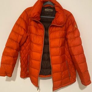 Michael Khors orange puffer jacket